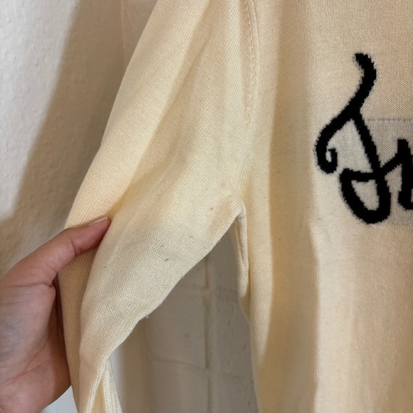 Frame cursive sweater in cream and black - Picture 5 of 7